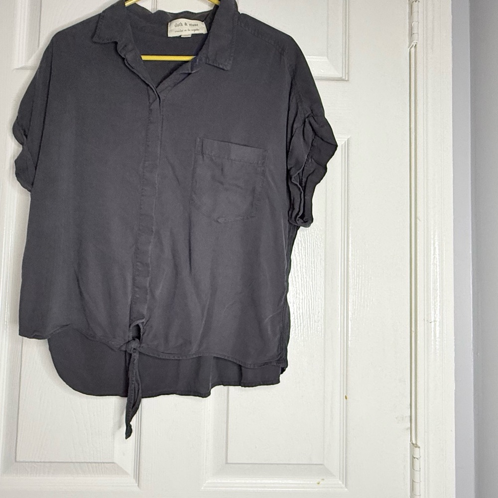 Gray Button-Up Blouse by Cloth & Stone